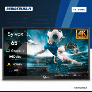Radiokulma Verkkokauppa - Etusivu 15 Sylvox Porch Pro 2.0 65 tuuman 4K Google Terassi TV Radiokulma.fi-tuotekuvassa