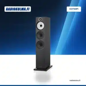 Bowers & Wilkins 603 S3 lattiakaiutin värissä musta, kuvattuna etuviistosta ilman etuverkkoa.