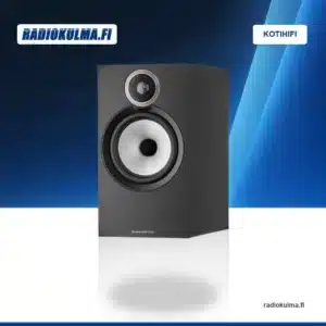 Bowers & Wilkins 606 S3 jalustakaiutin värissä musta, kuvattuna etuviistosta ilman etuverkkoa.