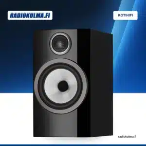 Bowers & Wilkins 706 S3 jalustakaiutin värissä kiiltävä musta, kuvattuna etuviistosta ilman etuverkkoa.