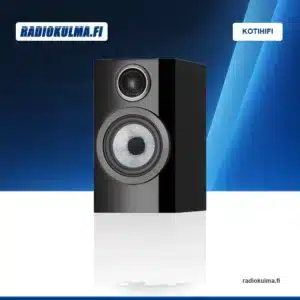 Bowers & Wilkins 707 S3 jalustakaiutin värissä kiiltävä musta, kuvattuna etuviistosta ilman etuverkkoa.