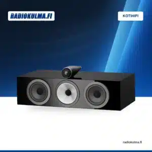 Bowers & Wilkins HTM71 S3 keskikaiutin värissä kiiltävä musta, kuvattuna etuviistosta ilman etuverkkoa.