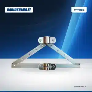 Finnsat Päätykolmio 500*210mm sähkösinkitty teräs, avattava kiinnityslenkki, 1:2 Radiokulman TV/Video-tuotekuvapohjassa.