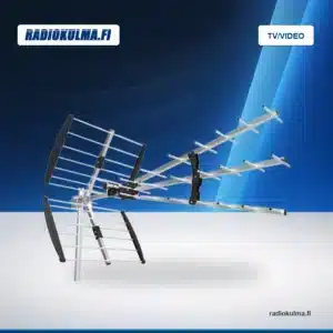Finnsat UHF-antenni LTE700-Ready, vahvistus 17dBi, (E21) 470-694MHz (E48), yksittäispakattu Radiokulman TV/Video-tuotekuvapohjassa.