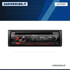 Pioneer DEH-S320BT 1-DIN CD/Bluetooth-autosoitin edestä kuvattuna.