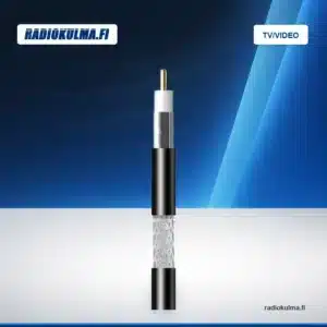 Televes RG6T (212502) ulkokaapeli 75ohm musta PE Fca Cu 250m keloissa, suojausluokka A (myyntiyks./m) Radiokulman TV/Video-tuotekuvapohjassa.