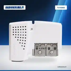 Televes Mastovahvistimen verkkolaite PICOKOM, 5-862MHz, 24V 130mA, 2-lähtöä, Easy-F liitännät Radiokulman TV/Video-tuotekuvapohjassa.