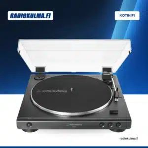 Audio-Technica AT-LP60XBK automaattinen levysoitin mustana edestä kuvattuna