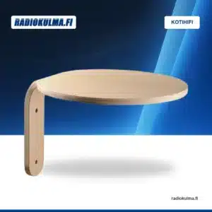 Muoto Collection TURN -seinähylly lakatun tammen värisenä etuviistosta kuvattuna.