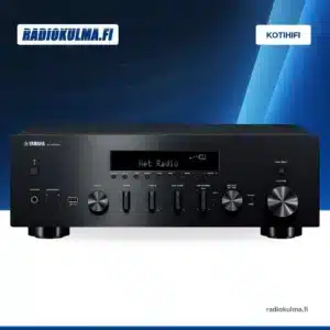 Yamaha R-N600A, musta, edestä kuvattuna.