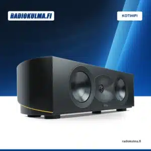 Arcam Radia R35C Black Walnut -keskikaiutin etuviistosta ilman suojakangasta.