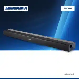 Musta Denon DHT-S218 soundbar etuviistosta