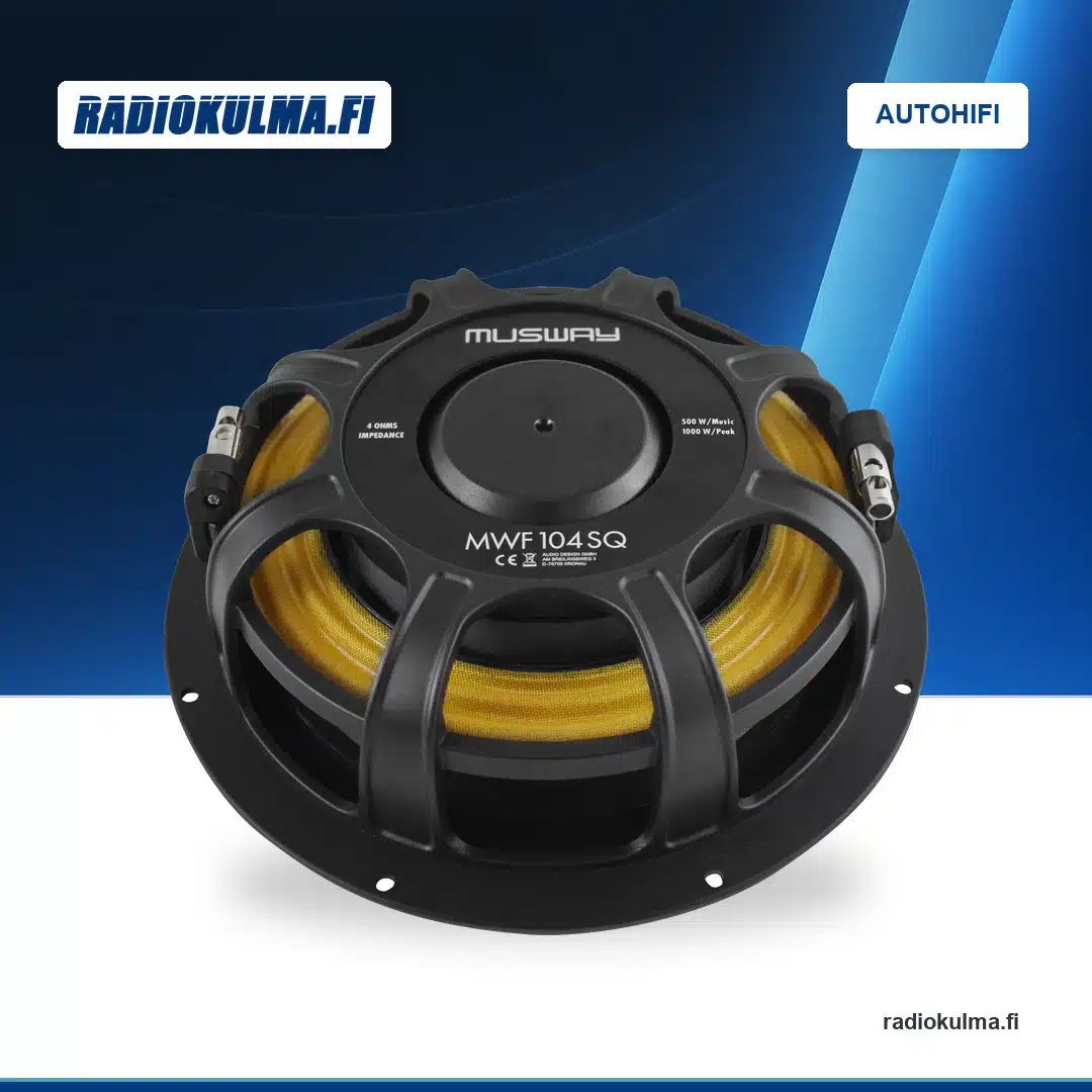 Musway MWF104SQ subwoofer: takanäkymä.