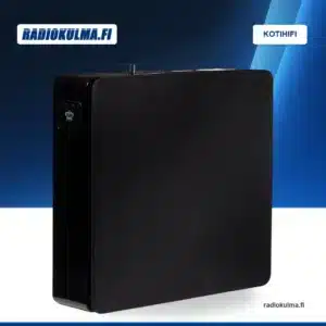 REL Planar PL-1 -subwooferin musta versio etuviistosta kangassuojalla.